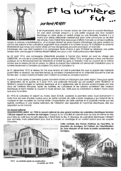 Article de René Minéry dans le Vivre à Waldighoffen 72
