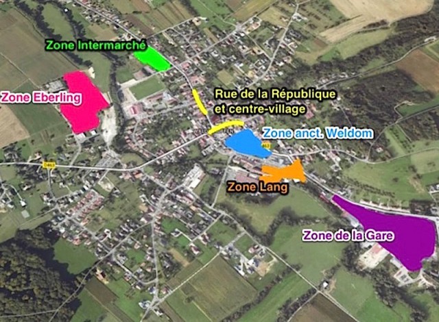 Les emplacements des commerces à Waldighoffen