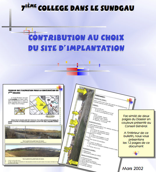 1ère page du document de présentation du projet de 2002