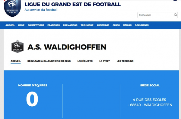 Site de la Ligue du Grand Est de Football