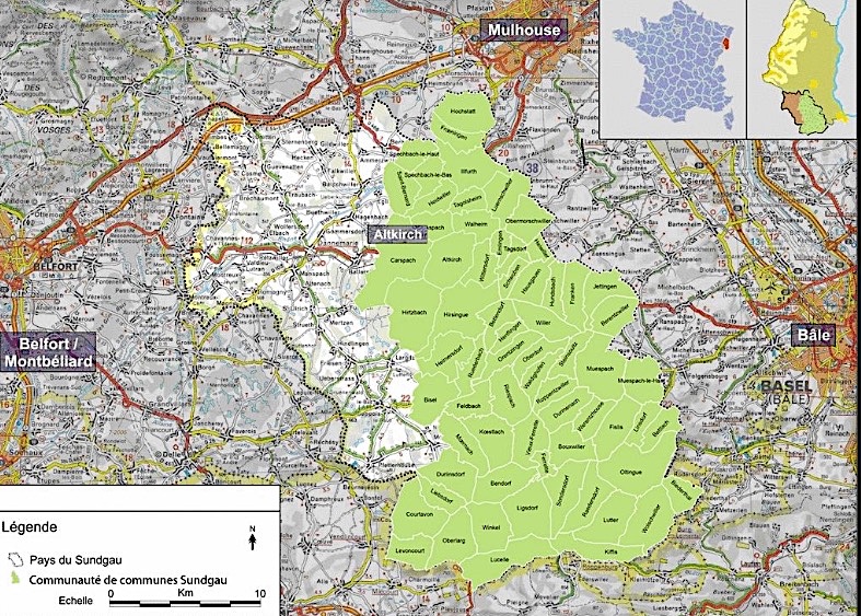 Localisation géographique Comcom du Sundgau