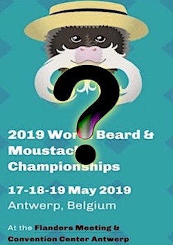 Affiche du championnat du monde d'Anvers 2019-Fond vert avec Point d'interrogation