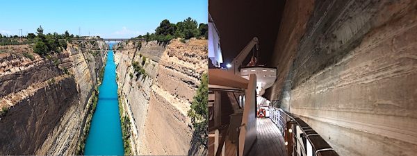 Canal de Corinthe de jour et de nuit