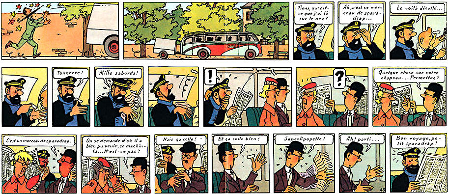 Sparadrap dans Tintin