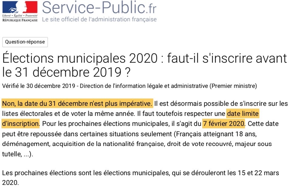 Info gouvernementale